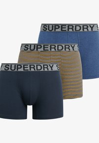 Superdry & Co 3ER PACK - LOGOBUND  - Calzoncillos - navy navy stripe dark indigo marl