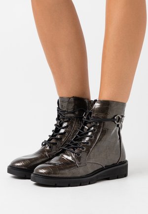 s.Oliver Lace-up ankle boots - dark grey