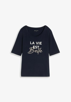 TOM TAILOR, T-SHIRT CREW NECK WITH PRINT - Tričko s potlačou - sky captain blue