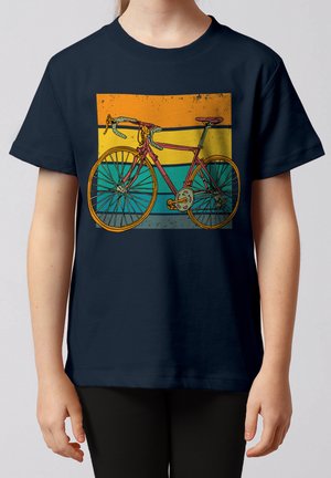 watapparel, RETRO BIKE UNISEX - T-shirt print - french navy