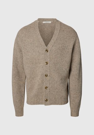 Selected, SLMCODY LS KNIT CARDIGAN NOOS - Gilet - oatmeal detail:neps