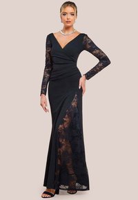 Goddiva SCUBA & LACE WRAP MAXI - Společenské šaty - black