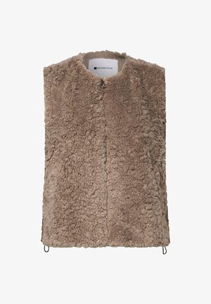 Street One, FAKE FUR WESTE MIT TASCHEN UND ZIPPER - Bodywarmer - sanded amber