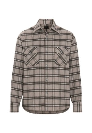 Oscar Jacobson, STRAIGHT FIT SPREAD FLANNEL CHECK - Let jakke / Sommerjakker - nubuck beige