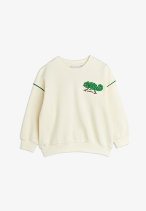 Puderasti dukserica s izvezenim zelenim kameleonkom. Ima rebraste manšete i donji rub, te zelene naglaske na rukavima.