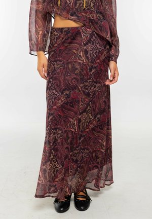 LARGA AL BIÉS EN GASA ESTILO BOHO. - Falda larga - estampado