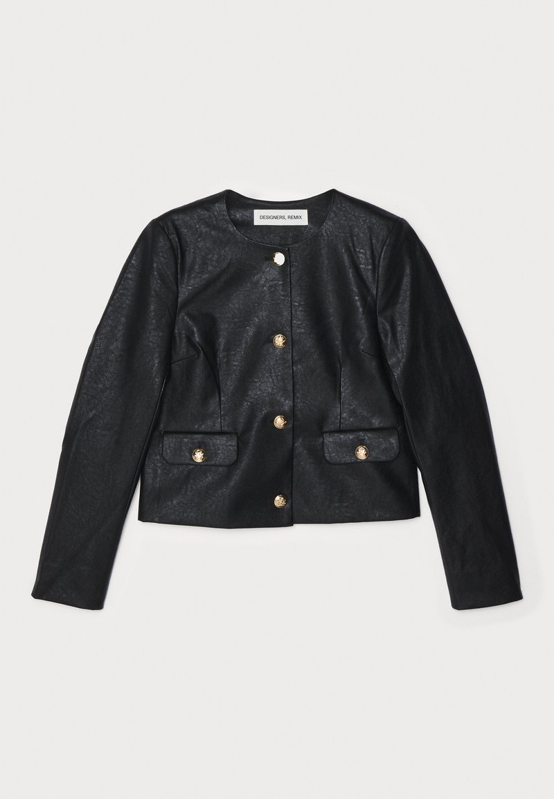 DESIGNERS REMIX Imitatieleren jas zwart DESIGNERS REMIX Imitatieleren jas zwart