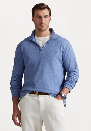 JACQUARD QUARTER ZIP PULLOVER - Jersey de punto - lattice blue heather