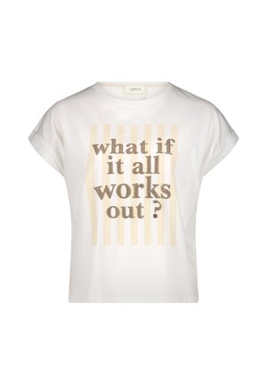 Cartoon, CARTOON MIT ÄRMELAUFSCHLAG PRINTSHIRT - T-shirt imprimé - patch cream beige