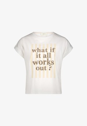 Cartoon, CARTOON MIT ÄRMELAUFSCHLAG PRINTSHIRT - Print T-shirt - patch cream beige