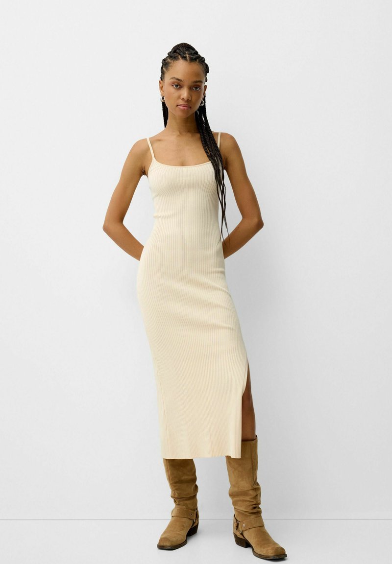Bershka Gebreide jurk wit