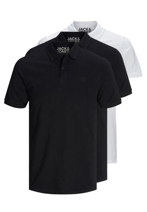 3 PACK BASIC - Poloshirt - black/black/white