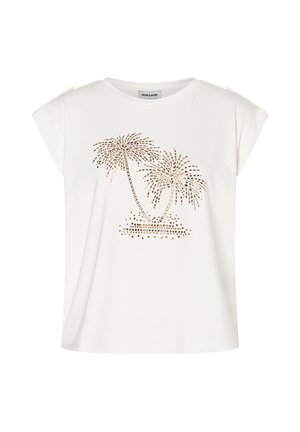 More & More, MORE & MORE EDLES KURZARMSHIRT, PALMEN-MOTIV - Print T-shirt - offwhite