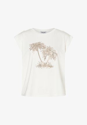 More & More, MORE & MORE EDLES KURZARMSHIRT, PALMEN-MOTIV - Print T-shirt - offwhite