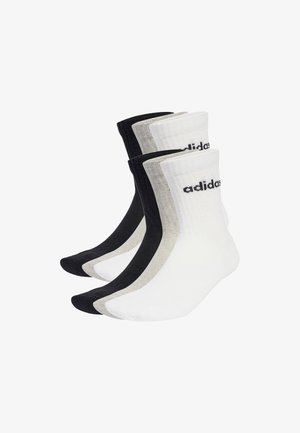 adidas Performance LINEAR CREW CUSHIONED 6 PAIR PACK - Sportzoknik - medium grey heather/white/black