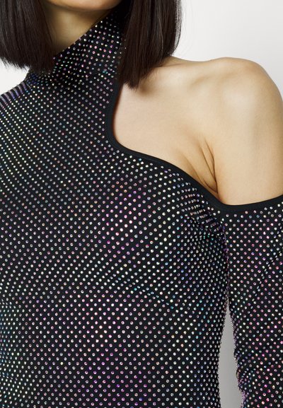 David Koma OPEN SHOULDER SIDE GATHERED DRESS - Koktélruha / Partiruha - black/iridescent