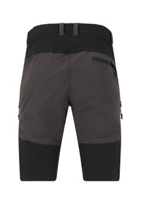 Herrarnas utomhusshorts, grå med svarta detaljer, lättviktsmaterial, knälängd, med dragkedjefickor på sidan, elastisk midja och bältesöglor.