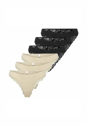BRAZIL 6ER PACK - ONLCHLOE - G-strenge - schwarz/beige