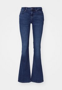ONLRUSH MID WAIST - Jean flare - dark blue denim