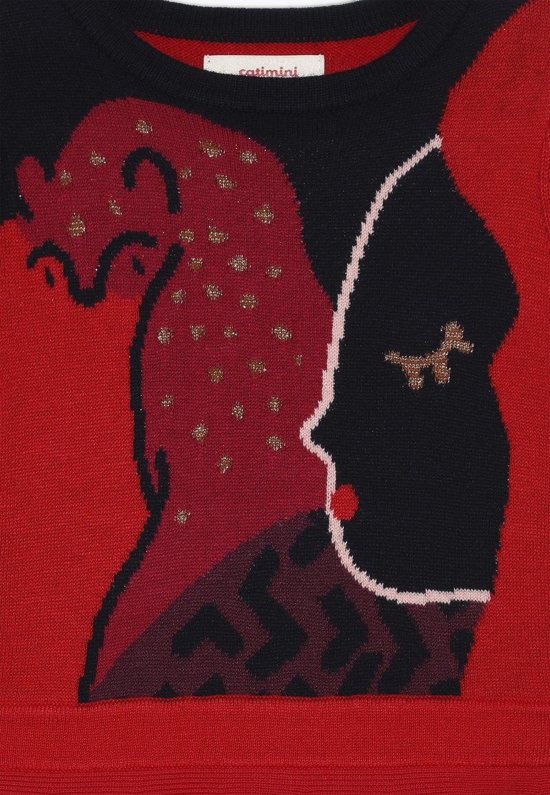 Catimini Robe Tricot Strickkleid Rouge Rot Zalando At