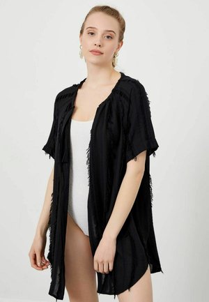 TASSEL DETAIL SHORT KIMONO - Vest - black