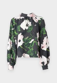 GATHERED LONG SLEEVE STRUCTURE STRETCH - Bluse - umber windflower