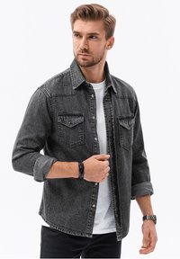 Ombre LONG SLEEVE PRESS STUDS - Overhemd - black denim