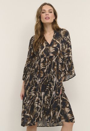 KAERINA - Day dress - brown tones big leaf print