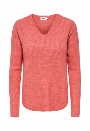 ONLCAMILLA V-NECK L/S NOOS  - Strikkegenser - cayenne