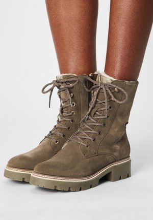 Lace-up ankle boots - olive