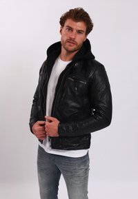 Lee Cooper - BERNEZ - Lederjacke - black Thumbnail-Bild 1