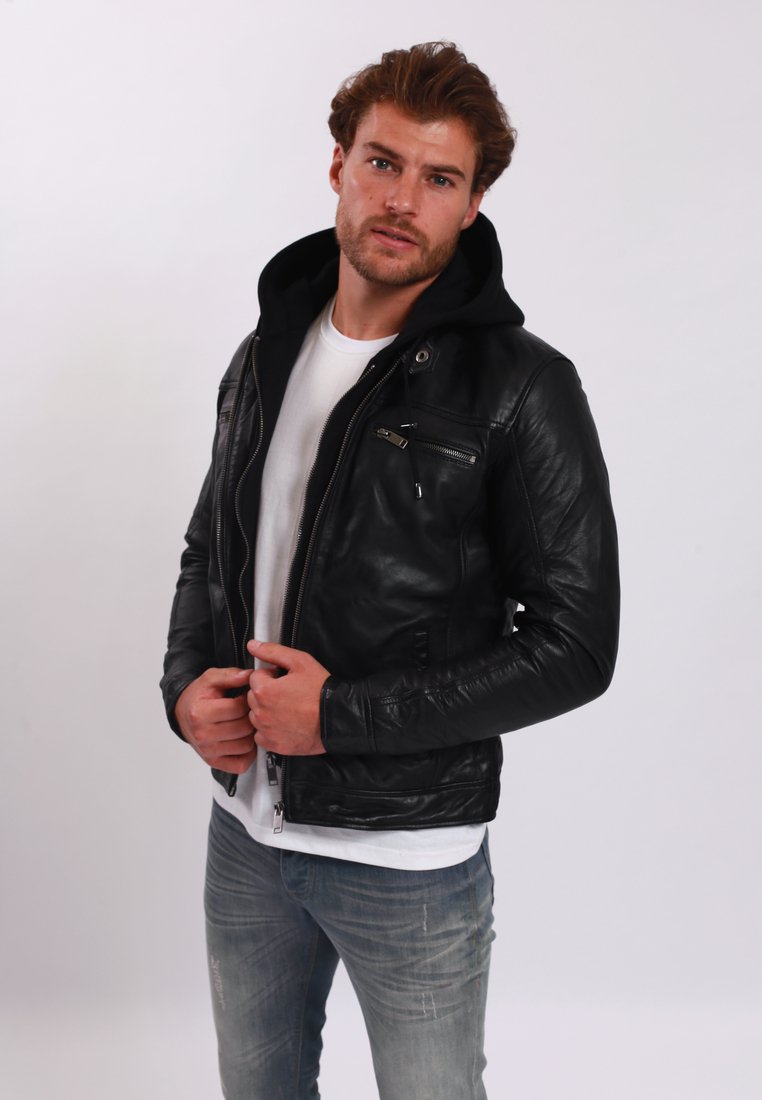 Lee Cooper - BERNEZ - Lederjacke - black, Vergrößern