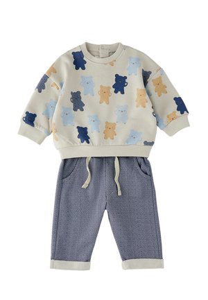 Minibanda, TWO-PIECE TRACKSUIT SET - Tuta - beige-azzurro