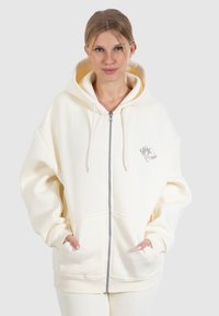 Smilodox AMORA FULL ZIP HOODIE BACK PRINT - Felpa con zip - creme