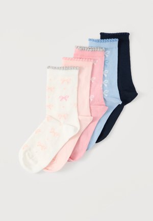 BOW DESIGN SOCKS 5 PACK - Socken - white/light pink/light blue