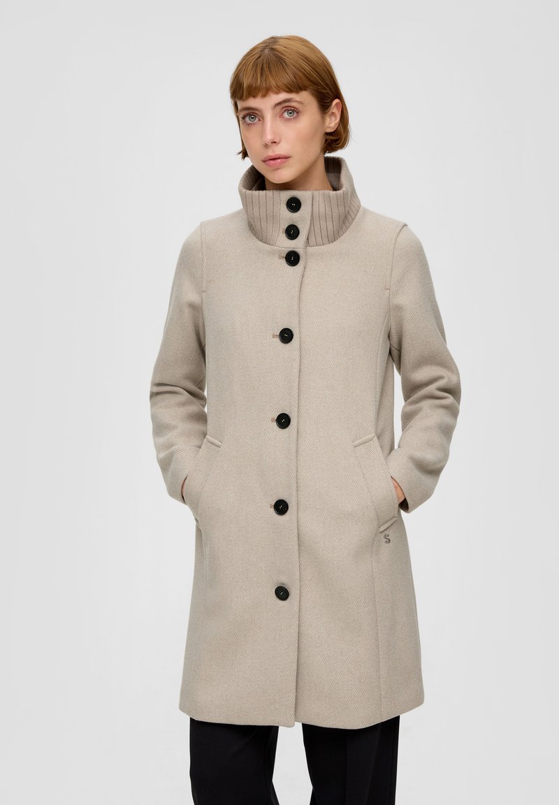 s.Oliver MANTEL MIT TWILL STRUKTUR - Klassischer Mantel - sandfarben ...
