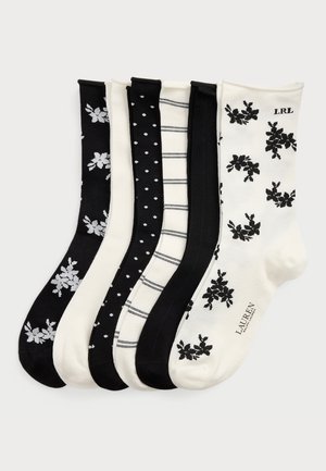 PATTERNED STRETCH ROLL-TOP SOCK 6-PACK - Chaussettes - black/pink/blue/ivory