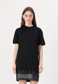 Karl Lagerfeld Jeans - RELAXED GRAPHIC TEE DRESS - Vestido ligero - black Imagen en miniatura 1