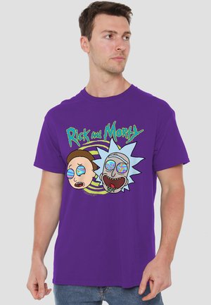 Cotton Soul, RICK AND MORTY BLOWN MINDS - Print T-shirt - purple
