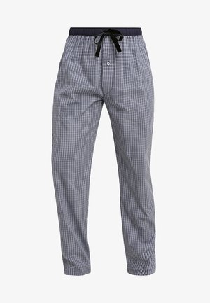 Navy- und weiße karierten Schlafanzughosen mit elastischem Bund, verstellbarem Kordelzug und Knopfflie. Leichter, atmungsaktiver Stoff.