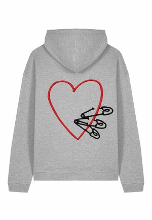 PINS EMBROIDERY HEAVYWEIGHT - Sweat à capuche - mottled grey