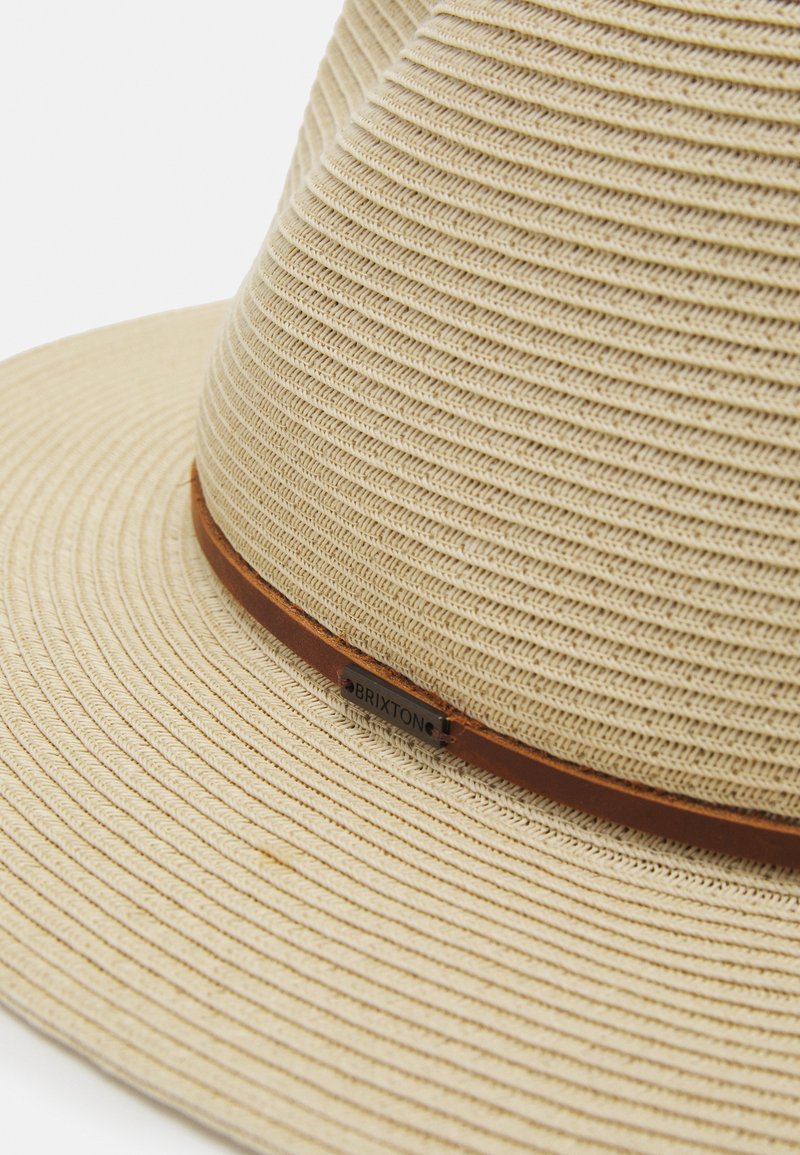 Brixton Straw Hat “Wesley” packable fedora in Natural color Size Small NWT Wesley Packable Black Fedora Straw Hat | Hatstore.com main image 4