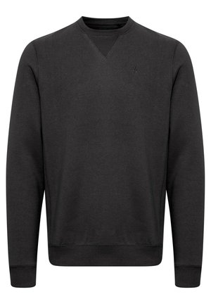 Črna kapuca iz mešanice bombaža, ki ima rebrast kroj ob vratu, V-oblikovan poudarek na vratu ter elastificirane manšete z diskretnim logotipom.