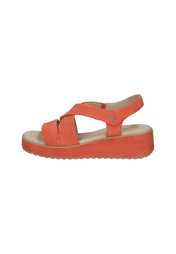 Plateausandalette - orange suede