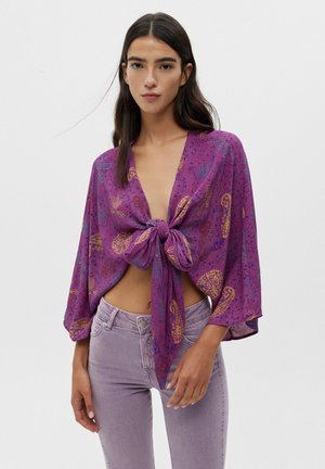 LOOSE FITTING KIMONO - Blouse - mottled pink