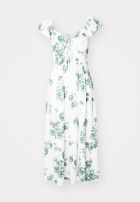 DOUBLE TIE MIDI DRESS - Vestito casual - white/green
