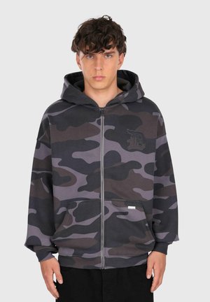 Zip-up sweatshirt - camo anthracite