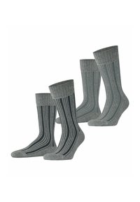 Set von drei Paar Socken in verschiedenen Grautönen. Gestreiftes Design mit geripptem Bündchen. Weicher Stoff, knöchelhoch und verstärkter Zehenbereich.