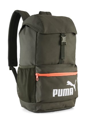 PHASE HOODED - Sac à dos - dark olive glowing red