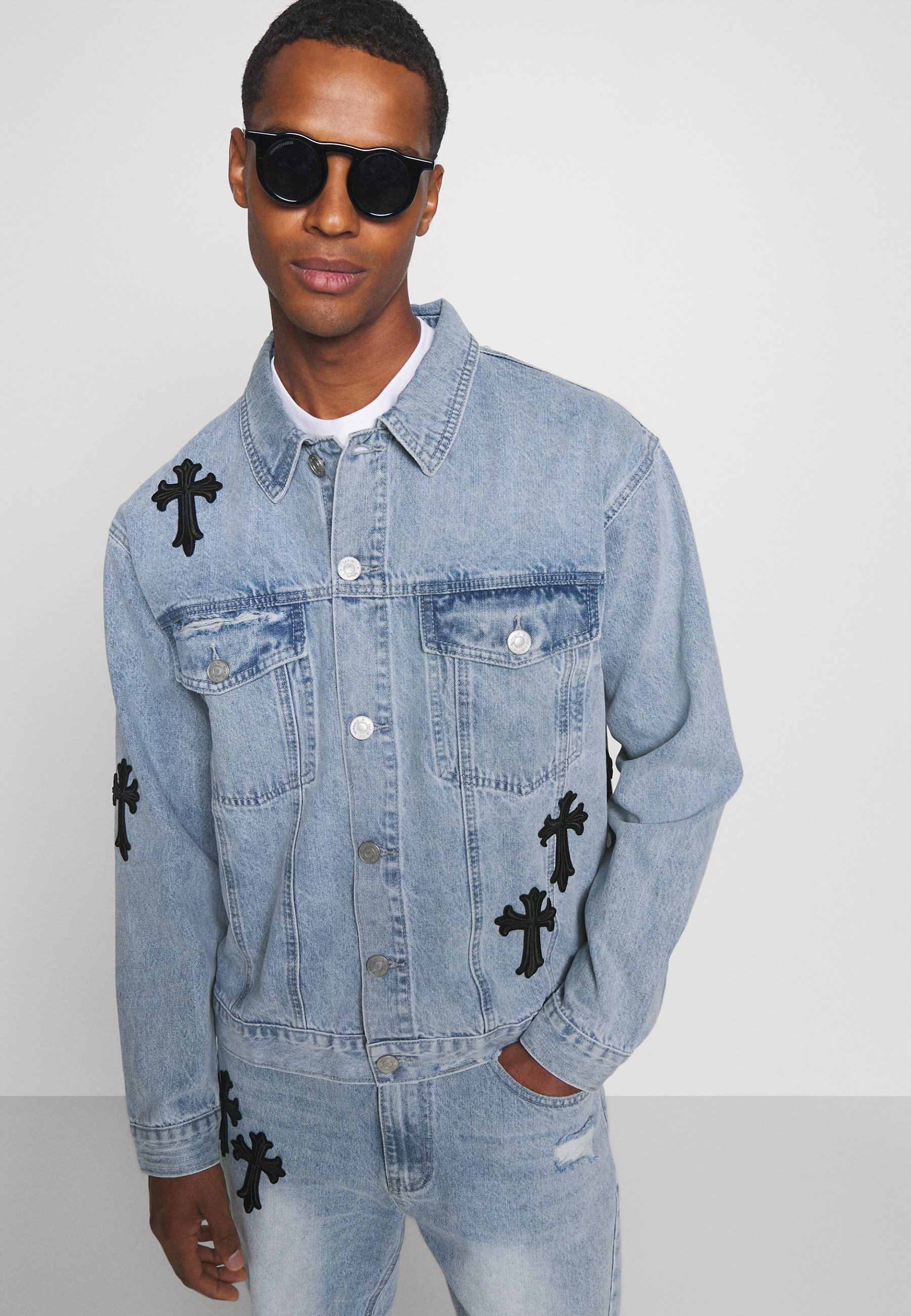 Mennace MIRROR CROSS JACKET - Denim jacket - blue - Zalando.ie